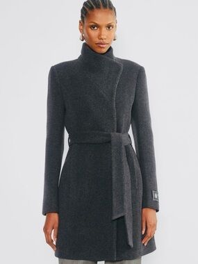 Babaton Black Wool Cashmere Coat Size S